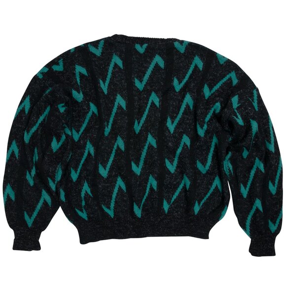 Sundazed (Germany) Vintage Intarsia Band Slub Yarn Lambswool Jumper : L - Picture 3 of 4
